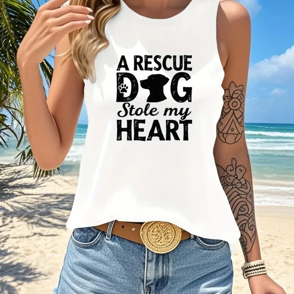 NEW White Sleeveless Graphic Tee